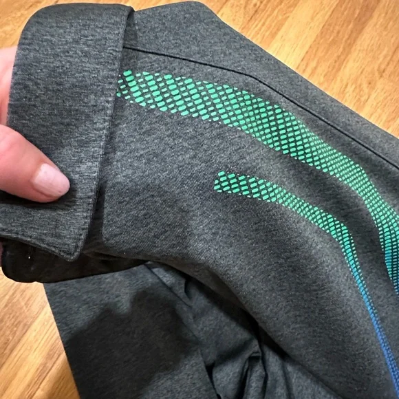 PGA Tour Dark Gray Polo with Green and Blue Accents - Picture 14 of 16